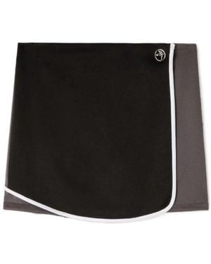 Ambush Back Pleat Detailed Mini Track Skirt - Black