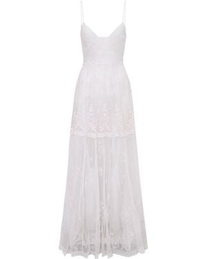 LoveShackFancy Valmy Lace Maxi Dress - White