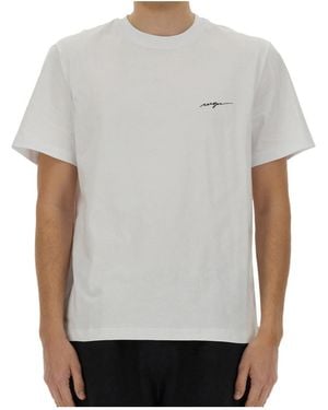 MSGM Logo Embroidered Jersey T-Shirt - White