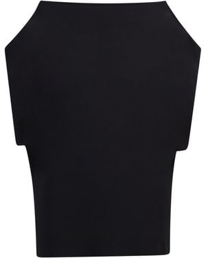 Norma Kamali Wide-Neck Sleeveless Top - Black