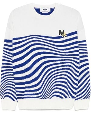 MSGM Striped Sweater - Blue