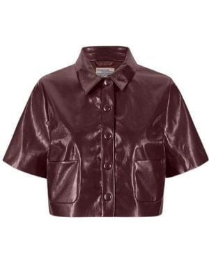 Baum und Pferdgarten Beth Cropped Buttoned Top - Red