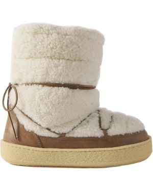 Isabel Marant Soft Shearling Ankle Boots - Natural