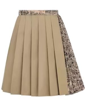 Dior Pleated Mini Skirt - Natural