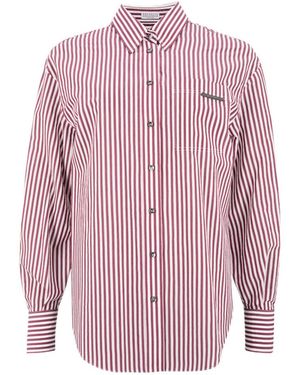Brunello Cucinelli Long-Sleeved Striped Shirt - Pink