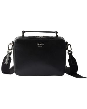 Prada Brique Leather Bag - Black