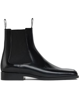 Alaïa Square-Toed Ankle Boots - Black
