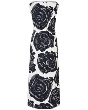 Marni Cybele Print Boat-Neck Dress - Blue