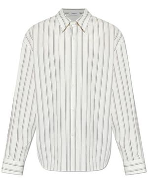 Versace Striped Long-Sleeved Shirt - White