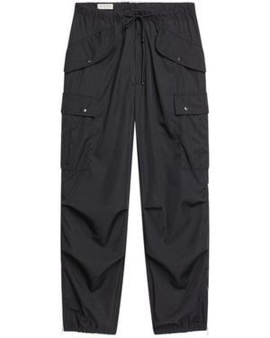 Dries Van Noten Water Repellent Drawstring Cargo Trousers - Grey