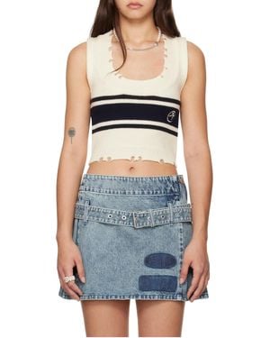 Ambush Raw-Cut Knitted Top - Blue