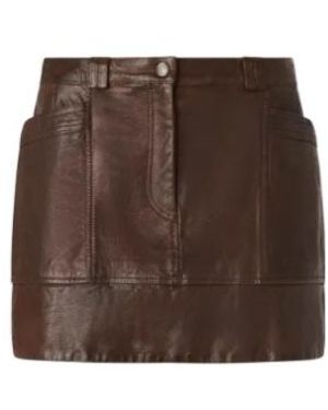 Pinko Leather Skirt - Brown
