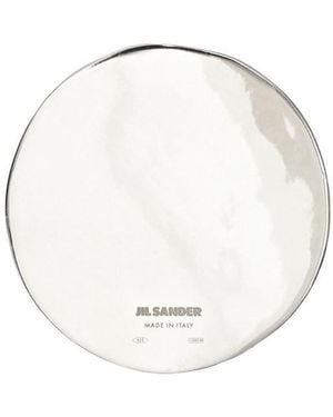 Jil Sander Logo-Engraved Brooch - Metallic