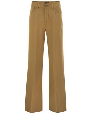 Dondup Amber Wide-Leg Pants - Natural
