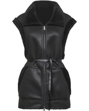 Urbancode Belted Sleeveless Jacket - Black