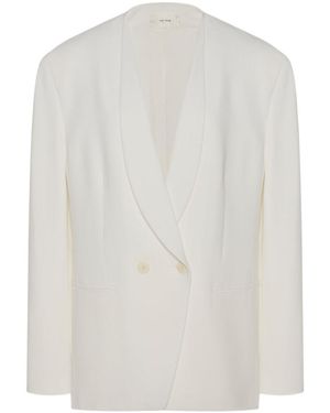 The Row Alda Double-Breasted Suit Jacket - White
