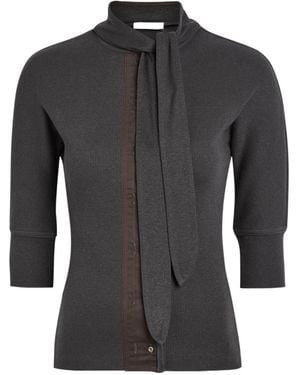 Lemaire Ascot Ribbed Cotton-Blend T-Shirt - Black