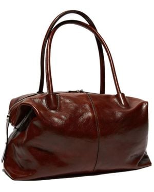 MAX&Co. Glossy Leather Handbag - Brown