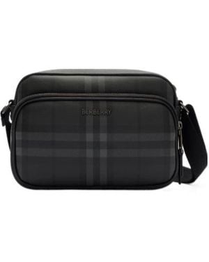 Burberry City Check Pocket Crossbody Bag - Black
