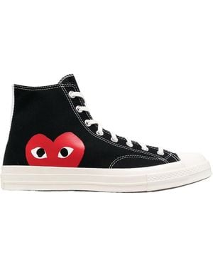 Comme des Garçons Heart Print Logo Trainers - White