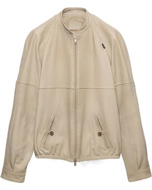 Prada Nappa Leather Jacket - Natural