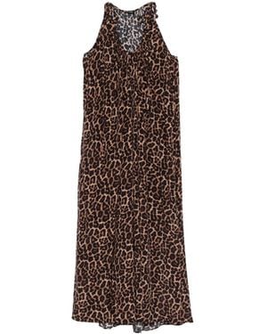 Anine Bing Printed Sleeveless Dress - Brown