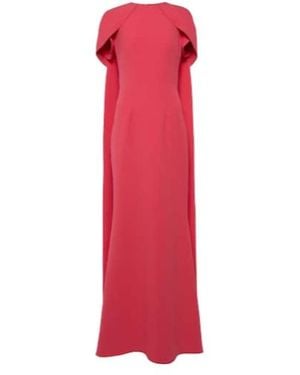 Safiyaa Ginkgo Caped Gown - Red