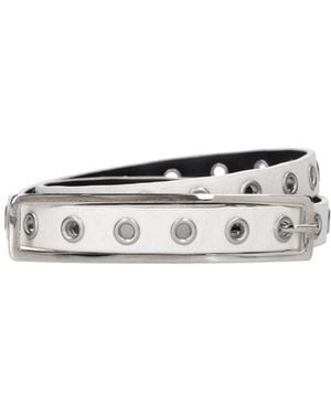 Alessandra Rich Logo Belt - White