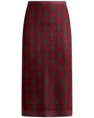 Etro Patterned Knit Midi Skirt - Red