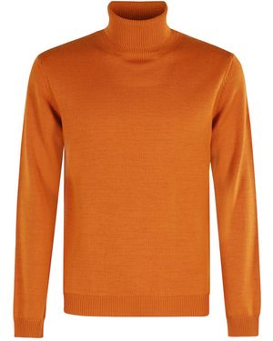 Roberto Collina Turtleneck Long Sleeve Sweater - Orange