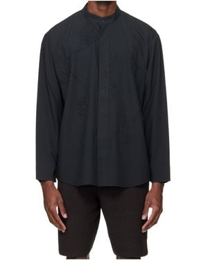 Homme Plissé Issey Miyake Embroidered Embossed Shirt - Blue