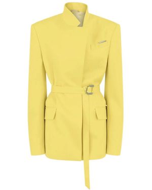 The Attico The Long-Sleeved Belted Jacket - Yellow