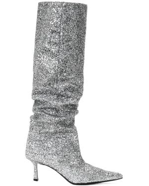 Alexander Wang Viola Glitter 60Mm Long Boots - Gray