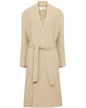 MM6 by Maison Margiela Belted Long Coat - Natural