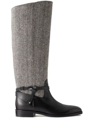 Jimmy Choo Herringbone Knee Boots - Grey