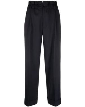 P.A.R.O.S.H. Paperbag-Waist Straight Leg Pants - Blue