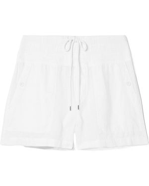 James Perse Jersey-Trimmed Linen Shorts - White