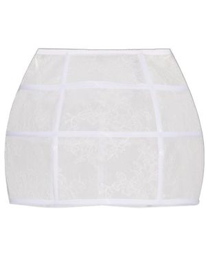 Blumarine Floral Lace Mini Skirt - White