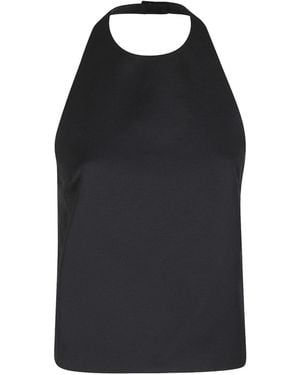 Loulou de Saison Sami Backless Halter Knitted Top - Black