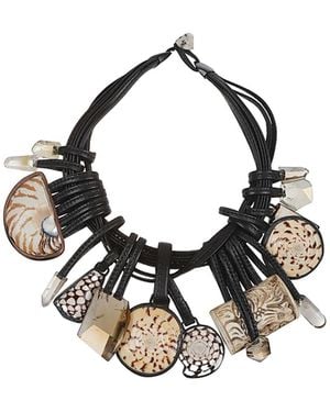 Monies Pendant Necklace - White