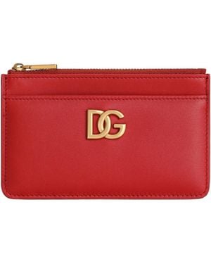 Dolce & Gabbana Logo Plaque Card Holder - Red
