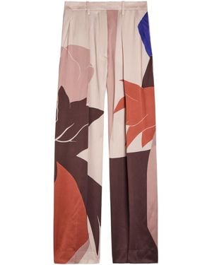 Victoria Beckham Satin Pants - Red