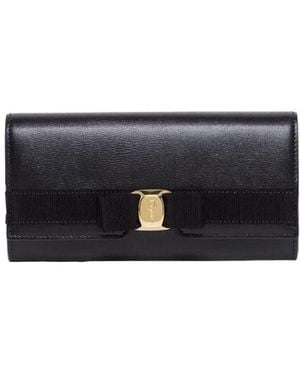 Ferragamo Vara-Bow Leather Wallet - Black