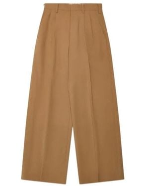 Junya Watanabe Pleated Wide-Leg Trousers - Brown