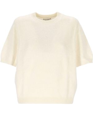 Soft Goat Short-Sleeved Knitwear - Natural