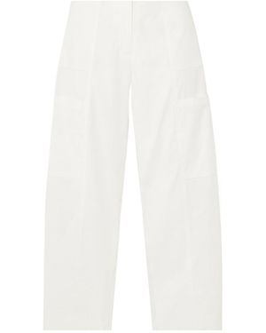 St. Agni Utility Belted Cotton-Blend Wide-Leg Trousers - White