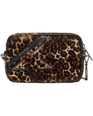 Golden Goose Animal-Print Mini Star Shoulder Bag - Brown