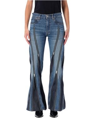 Junya Watanabe Zip Detailed Jeans - Blue