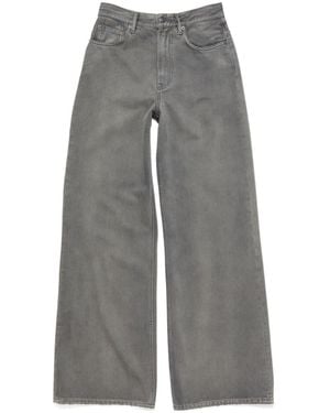 Acne Studios Logo Patch Wide-Leg Jeans - Grey