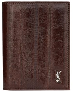 Saint Laurent Logo Wallet - Brown